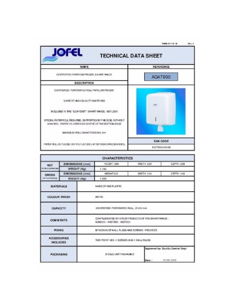 Dispenser prosop hartie rola MAXI - JOFEL