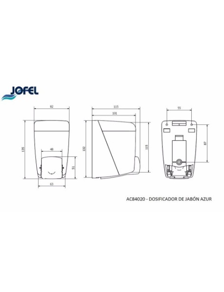 Dozator de sapun lichid, alb 400ml - JOFEL