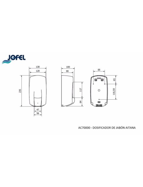 Dozator de sapun lichid, alb 900 ml - JOFEL