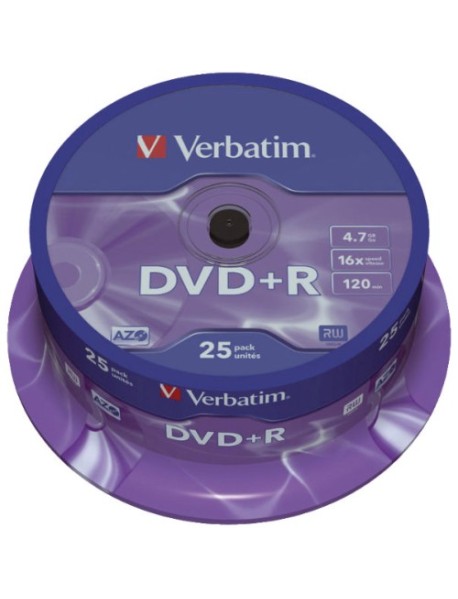 DVD+R Verbatim, 16x, 4.7 GB - Matt Silver 25buc/set