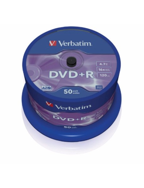 DVD+R Verbatim, 16x, 4.7 GB - Matt Silver, 50buc/bulk