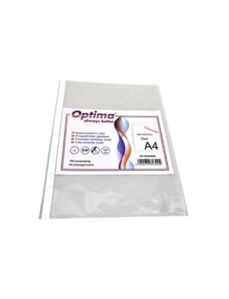 File de protectie Optima A4, 40 microni -transparent