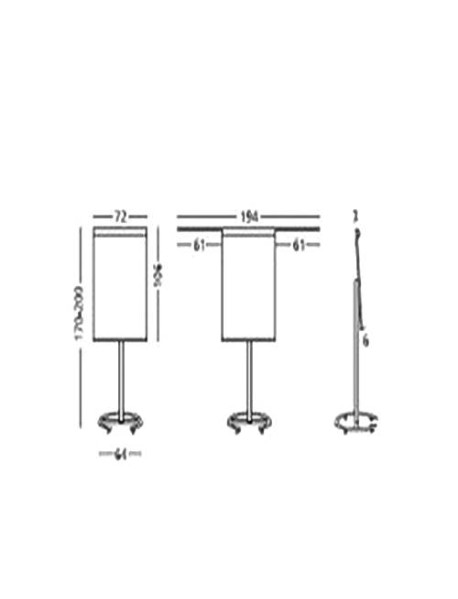 Flipchart magnetic SMIT Vario cu brate si rotite