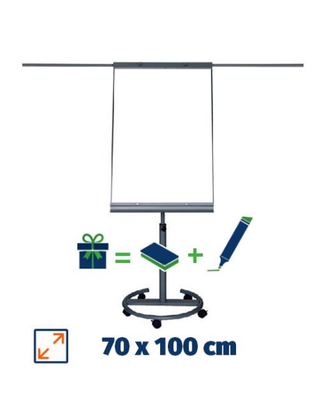 Flipchart magnetic VISUAL Mobil cu brate, 70x100