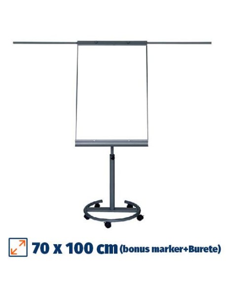 Flipchart magnetic VISUAL Mobil cu brate, 70x100