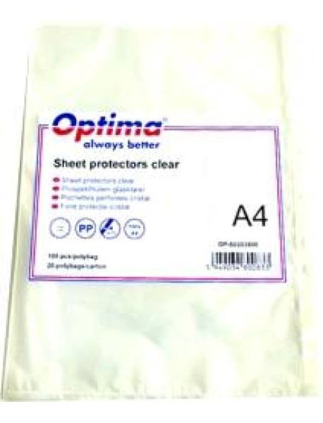 File de protectie Optima A4, 40 microni - cristal