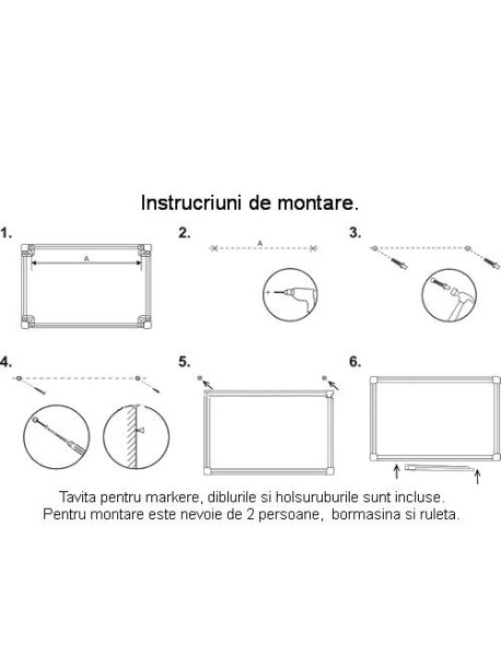 Tabla magnetica alba VISUAL - 120x180 cm