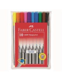 Liner FABER CASTELL Grip 0,4mm, set 10 culori