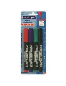 Permanent marker, varf rotund 4/set - CENTROPEN