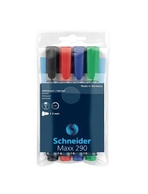 Marker whiteboard si flipchart SCHNEIDER 290, 4buc/set