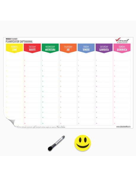 Orar magnetic saptamanal 21x30 cm - Visual