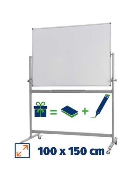 Whiteboard mobil cu 2 fete, 100x150 - VISUAL