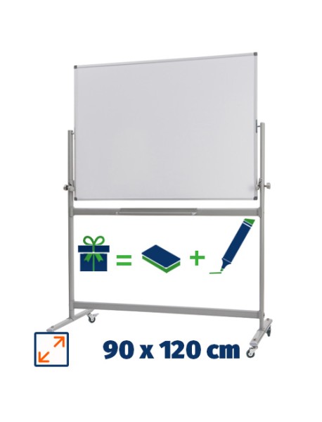 Whiteboard mobil cu 2 fete, 100x150 - VISUAL