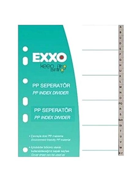 Separatoare plastic EXXO, A4, alfabetic de la A-Z